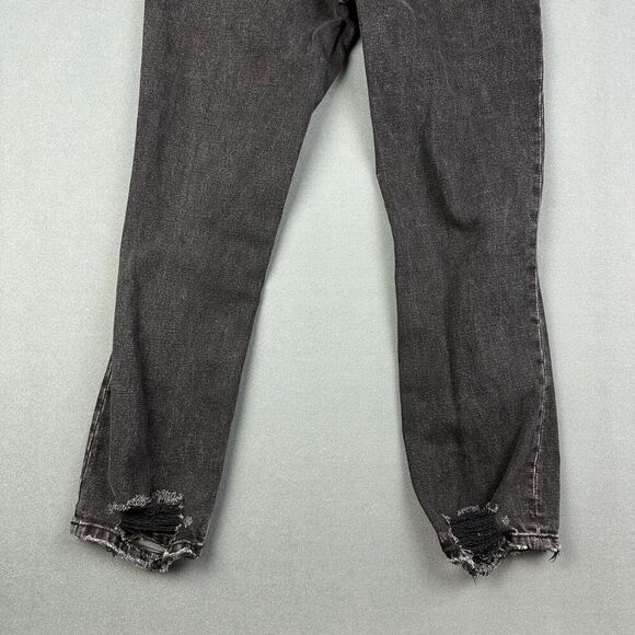 Abercrombie Fitch Curve Love Ultra High Rise Ankle Straight Jean Womens 25 Black - Picture 6 of 14